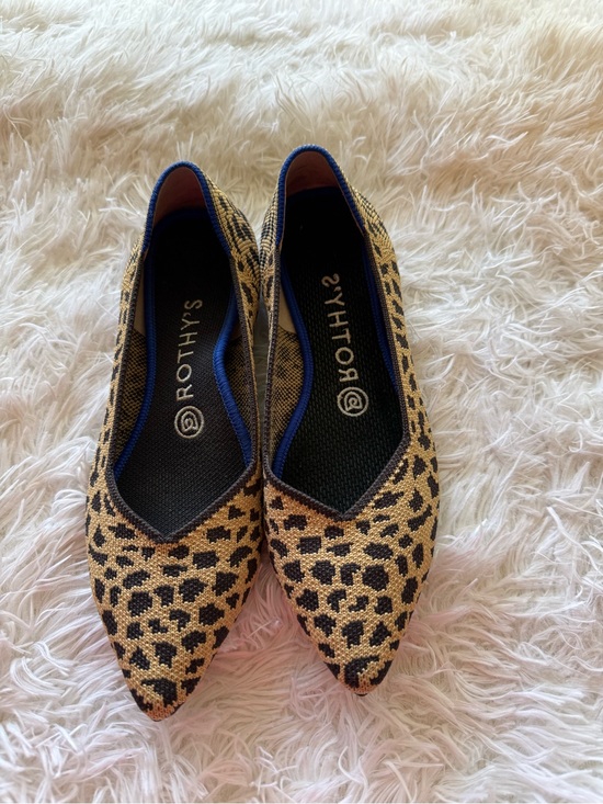 Rothy's Shoes - Rothy's Leopard-Print Pointed-Toe Flats in Tan and Black